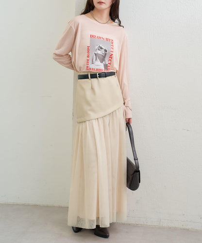 拼接網紗半身裙