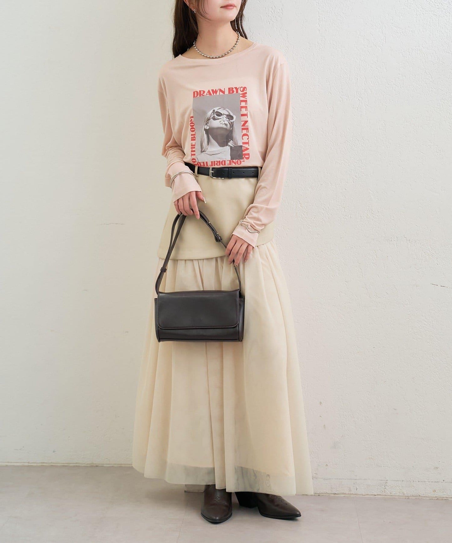 拼接網紗半身裙