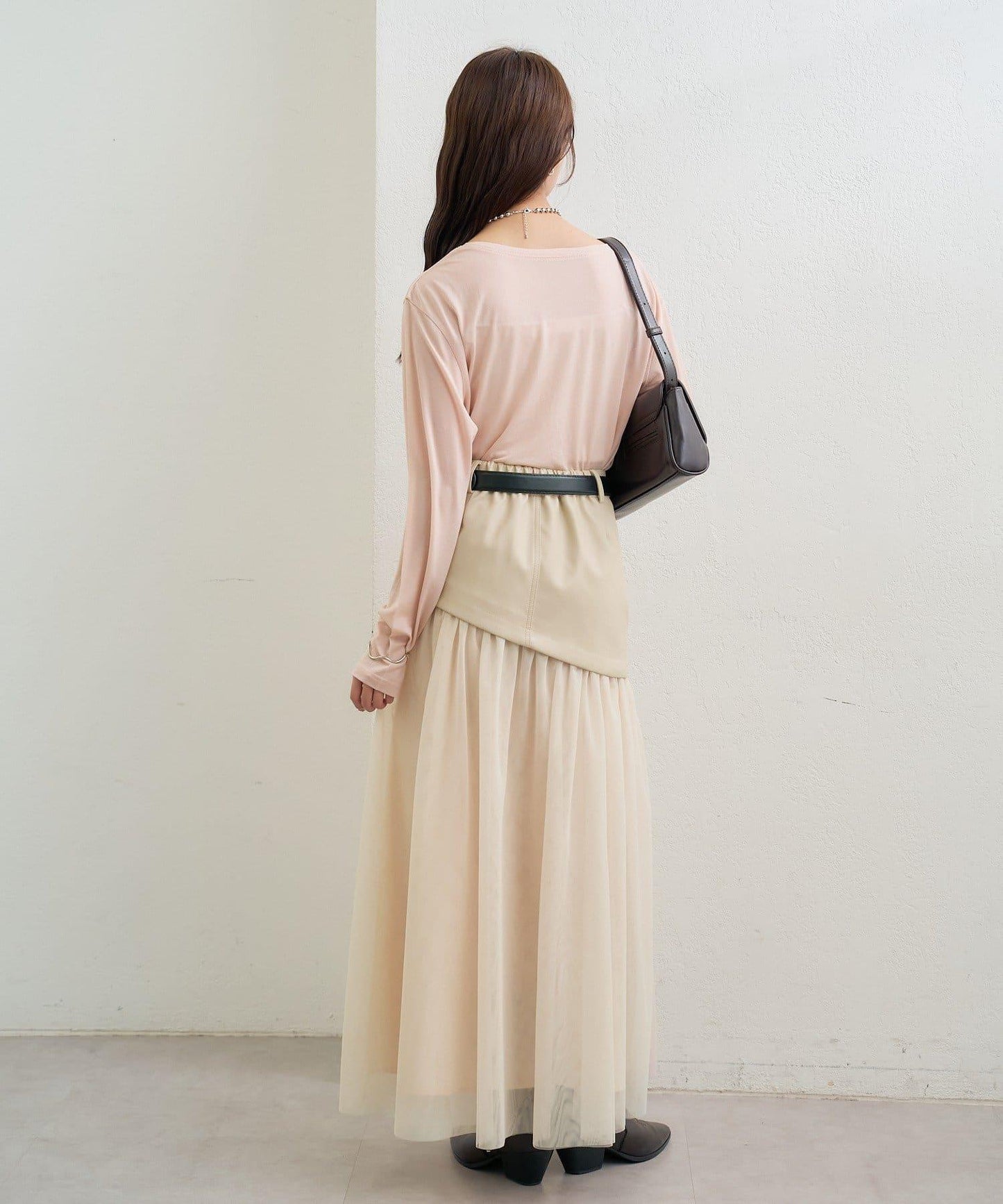 拼接網紗半身裙