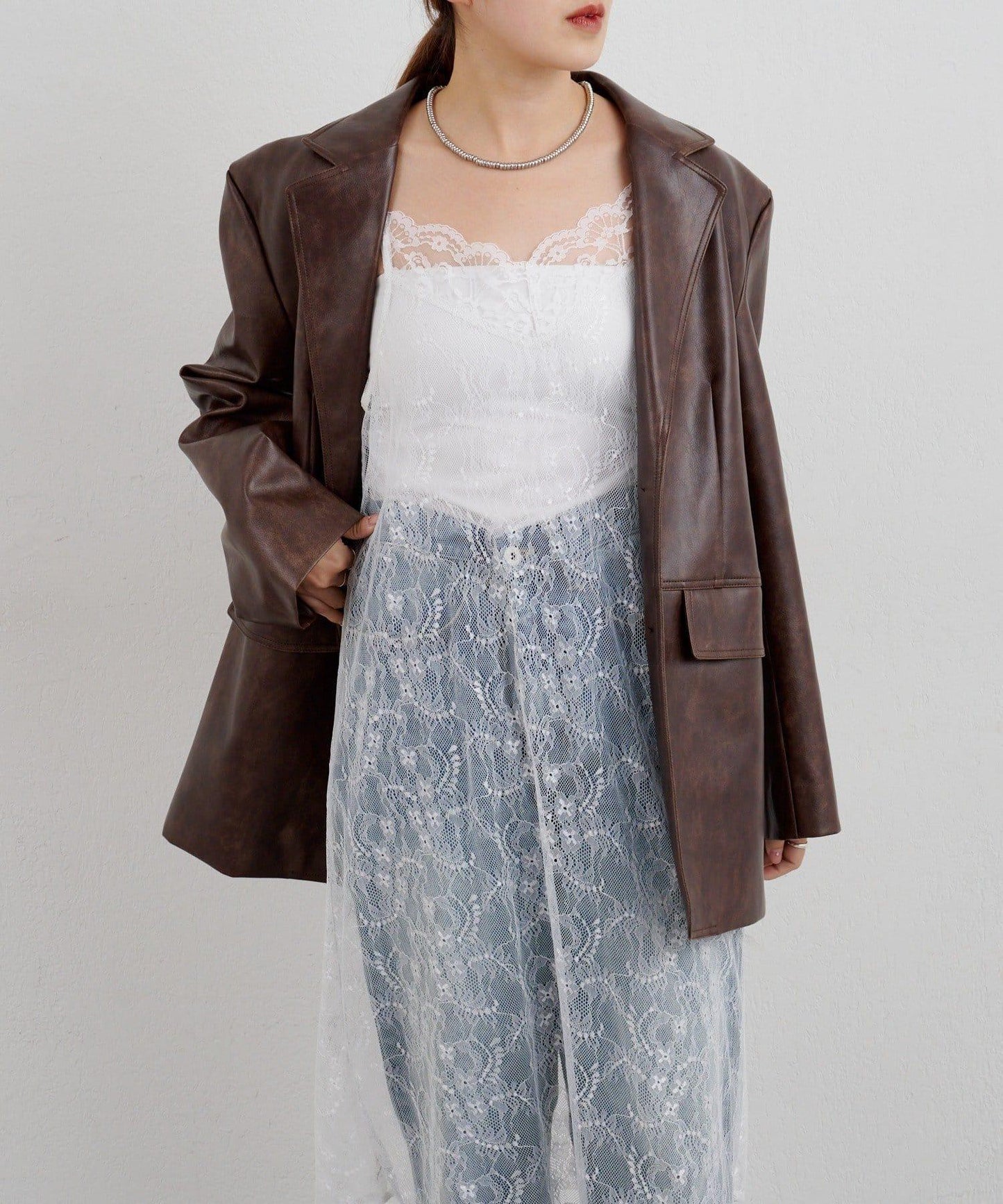 【26SS】蕾絲吊帶長款上衣