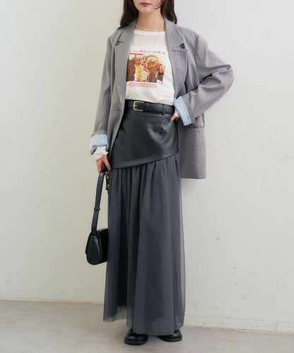 拼接網紗半身裙