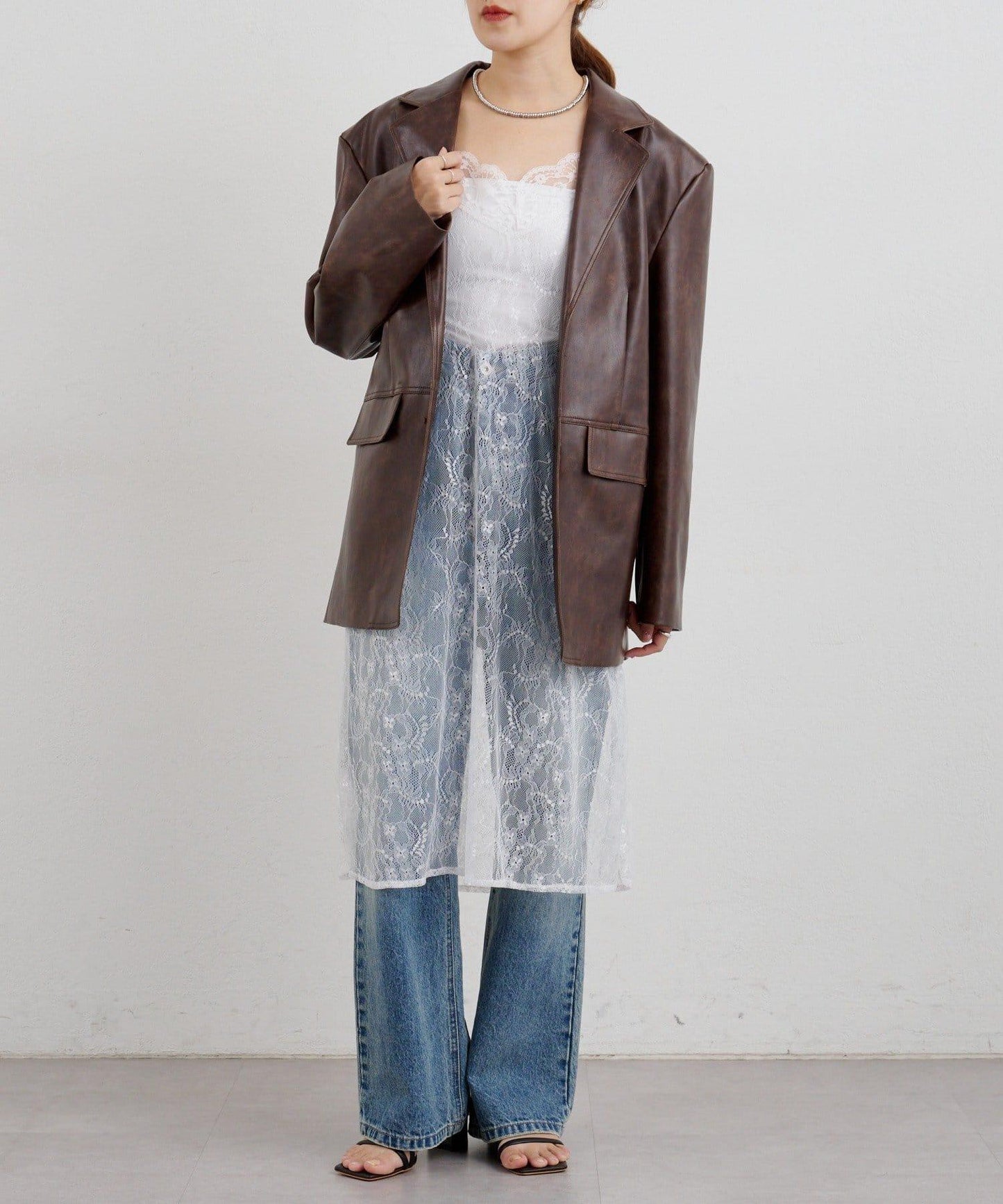 【26SS】蕾絲吊帶長款上衣