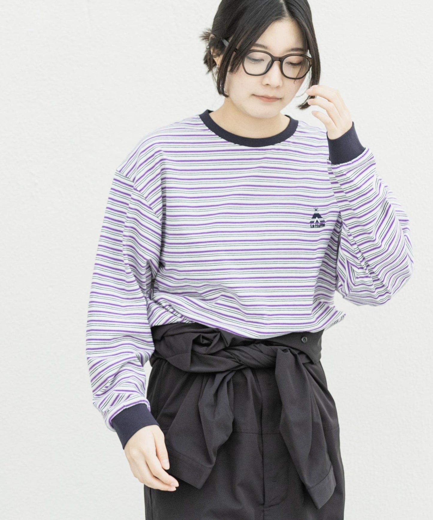 『聯名』La Hutte×EKAL 多色條紋長袖T恤