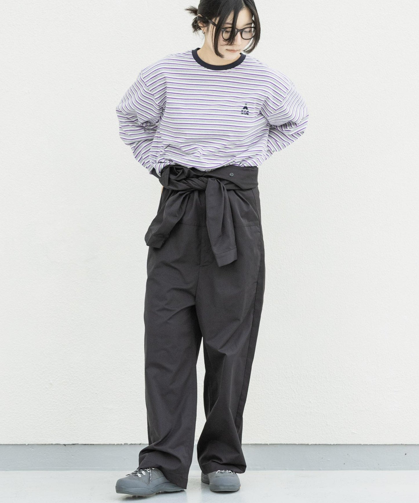 『聯名』La Hutte×EKAL 多色條紋長袖T恤