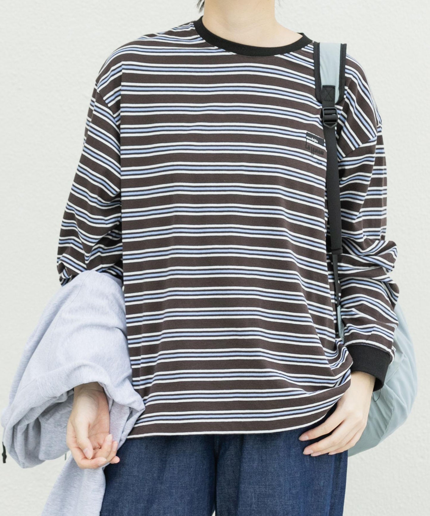 『聯名』La Hutte×EKAL 多色條紋長袖T恤