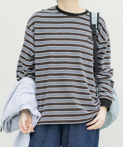 『聯名』La Hutte×EKAL 多色條紋長袖T恤