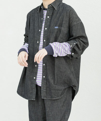 『聯名』Wrangler×EKAL 長袖牛仔工裝襯衫