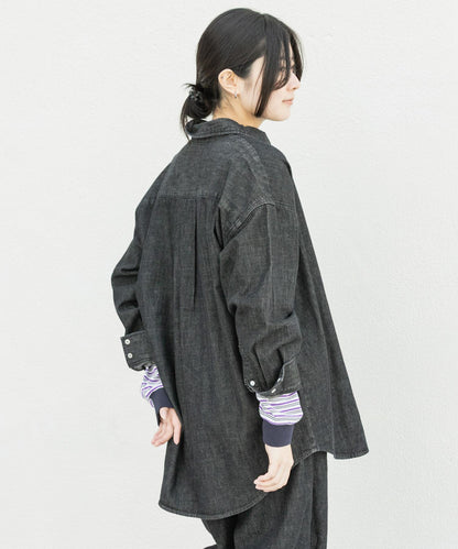 『聯名』Wrangler×EKAL 長袖牛仔工裝襯衫