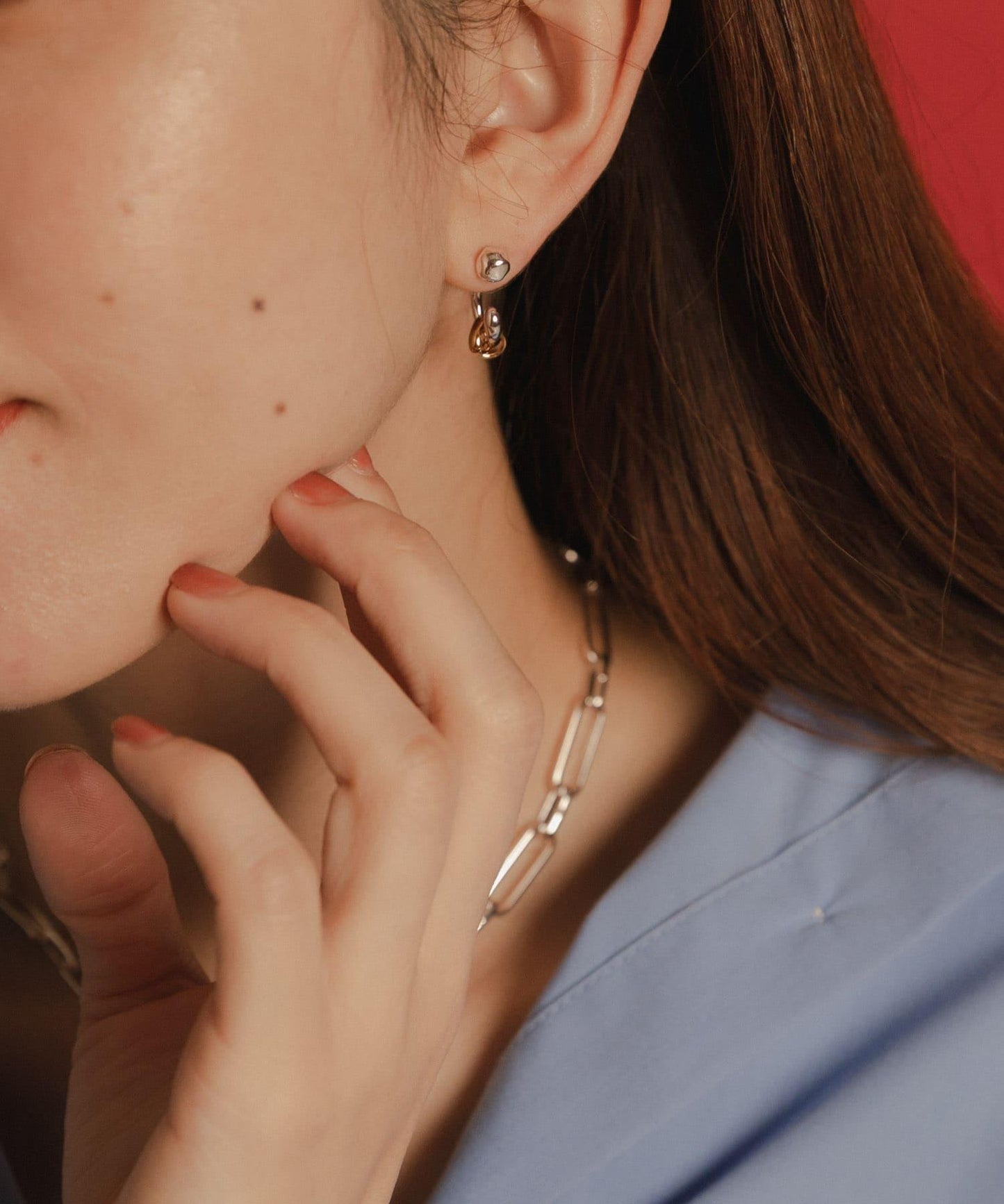 LAPUIS水滴流線圈耳環