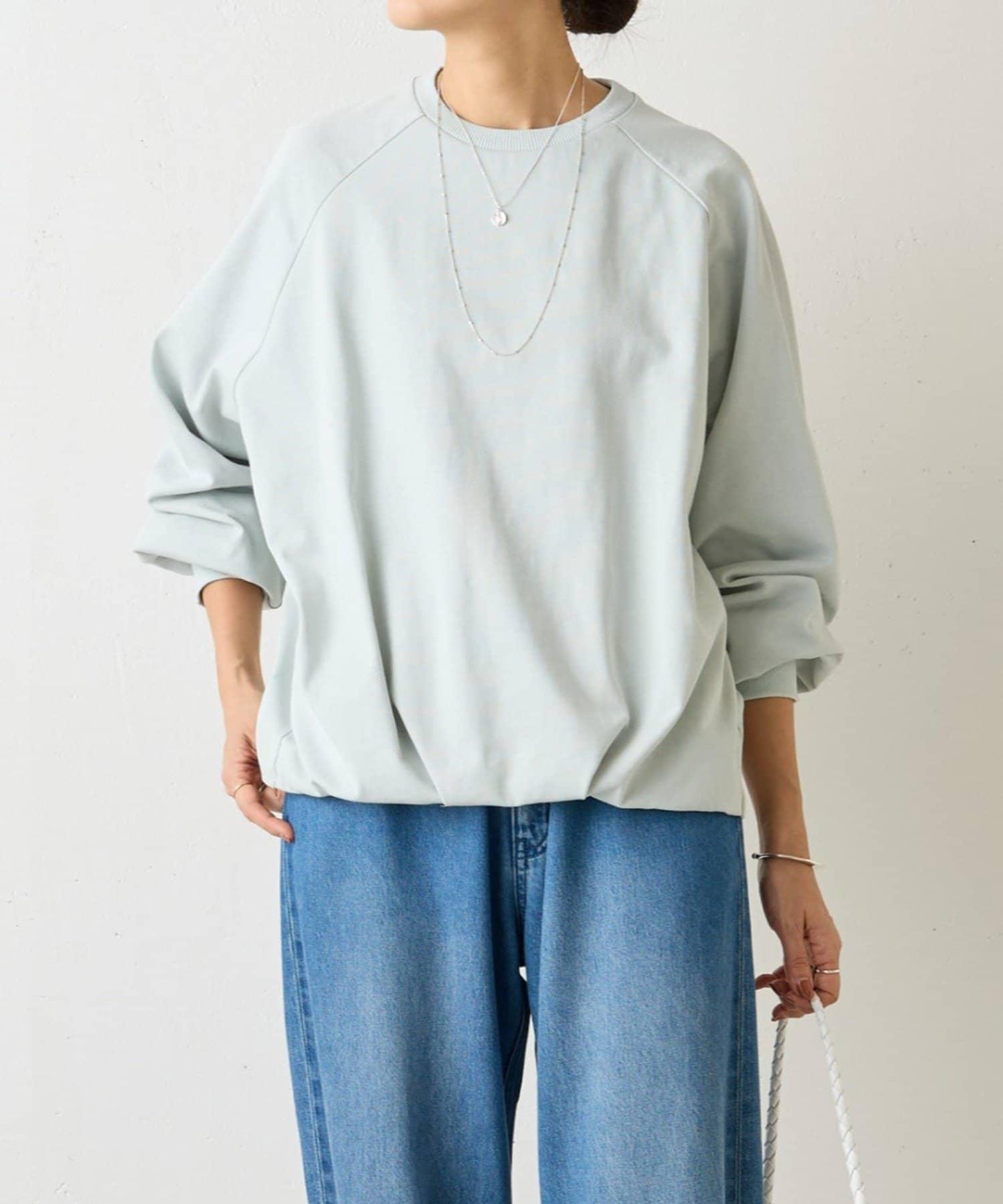 棉質下襬泡泡袖套頭衫