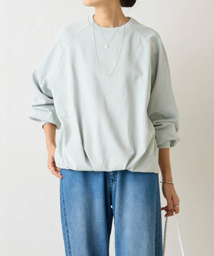 棉質下襬泡泡袖套頭衫