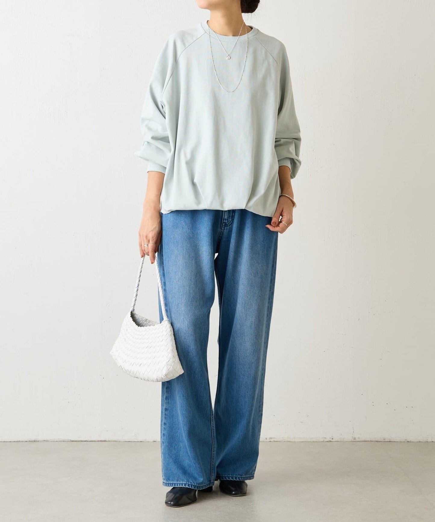 棉質下襬泡泡袖套頭衫