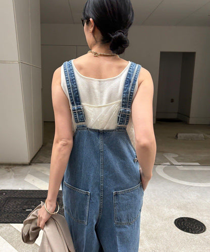 深V牛仔揹帶褲