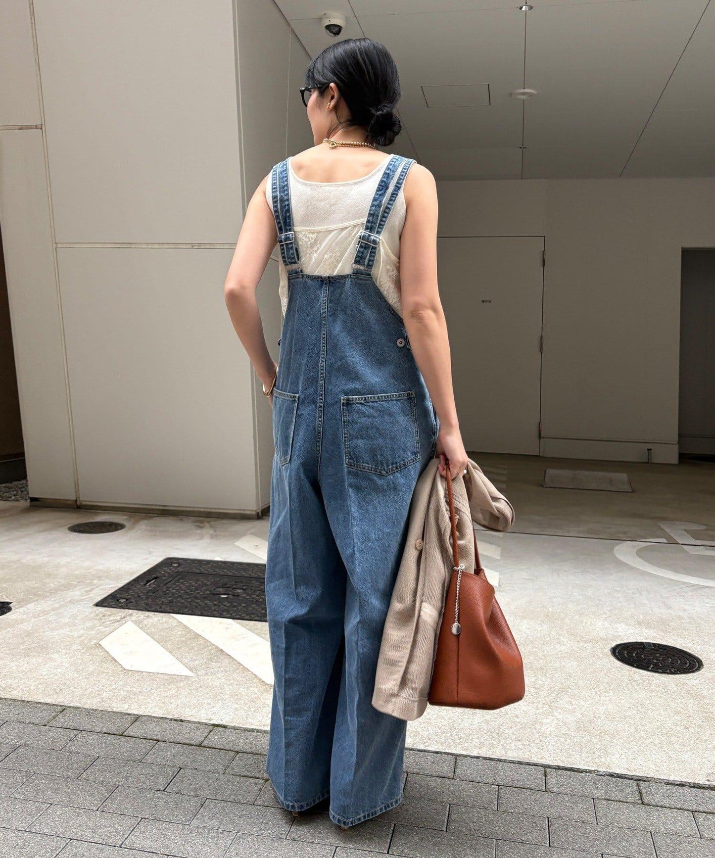 深V牛仔揹帶褲