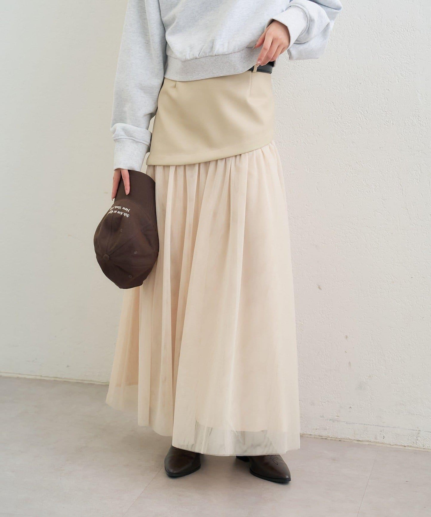 拼接網紗半身裙