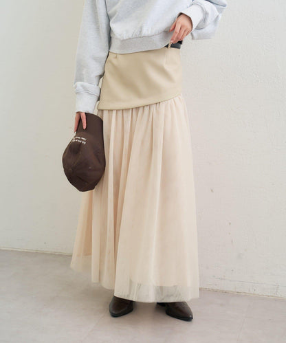 拼接網紗半身裙