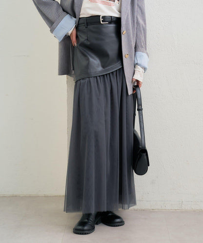 拼接網紗半身裙