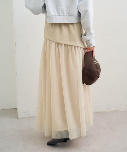 拼接網紗半身裙