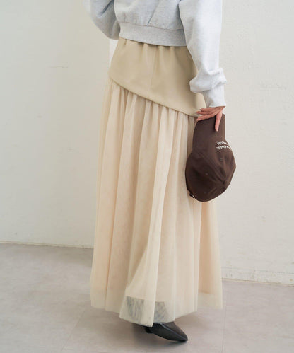 拼接網紗半身裙