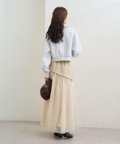 拼接網紗半身裙