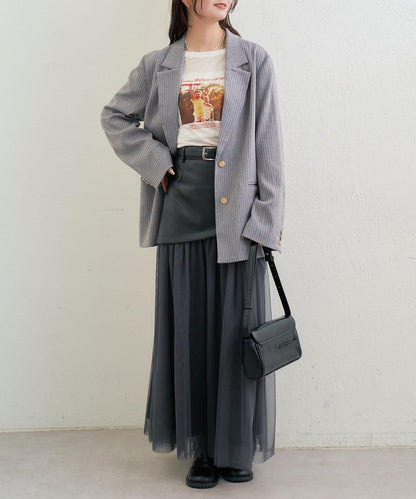 拼接網紗半身裙