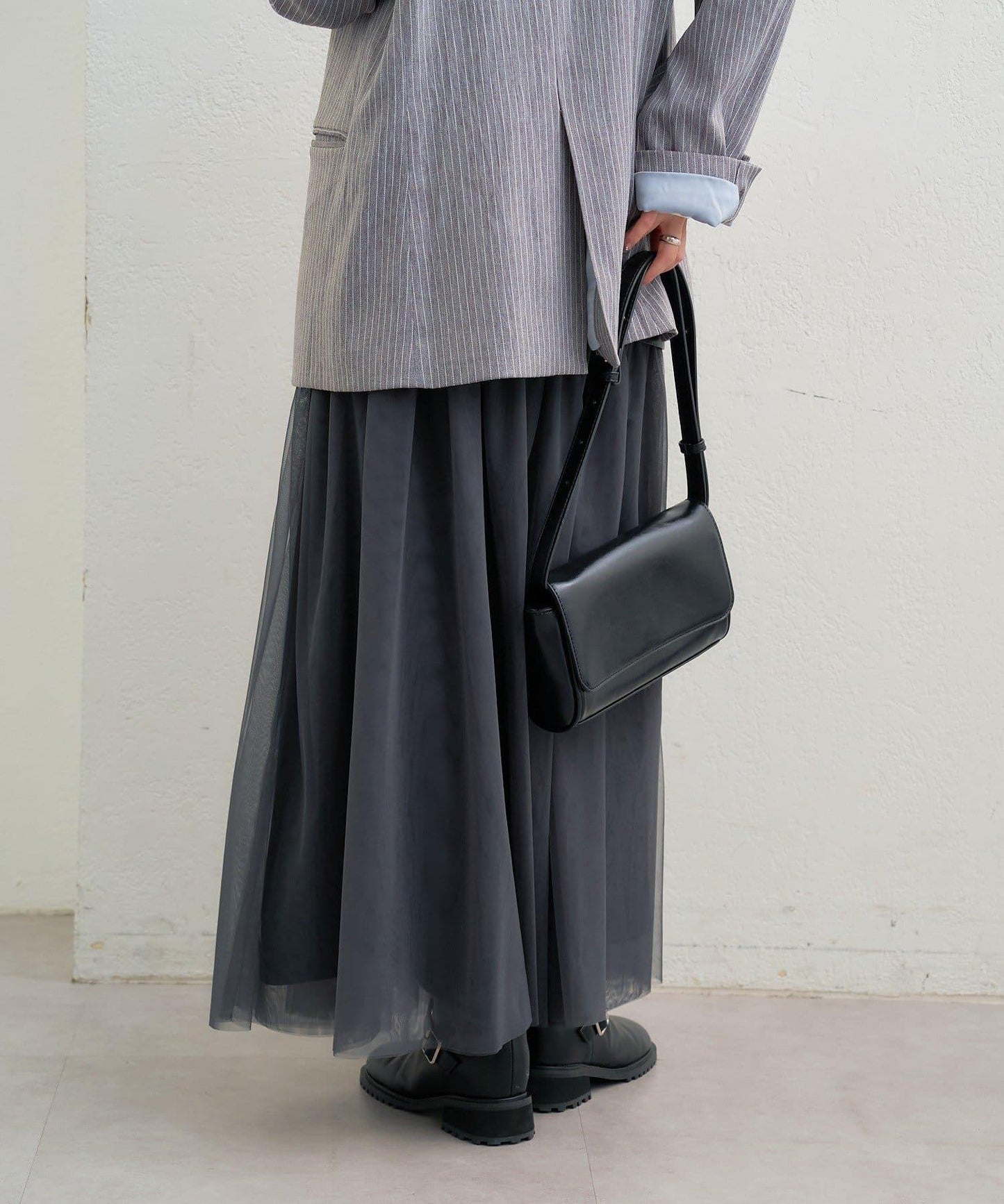 拼接網紗半身裙