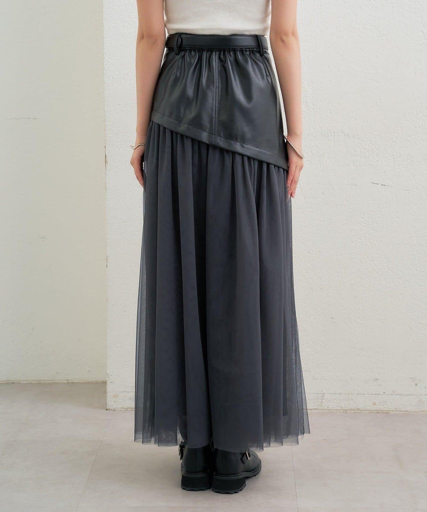 拼接網紗半身裙