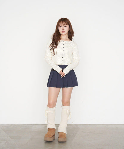 疊搭腰帶褶皺迷你半身裙