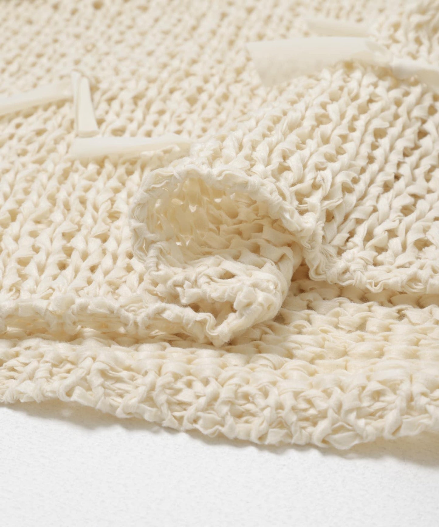 帶狀紗線蝴蝶結寬鬆針織衫