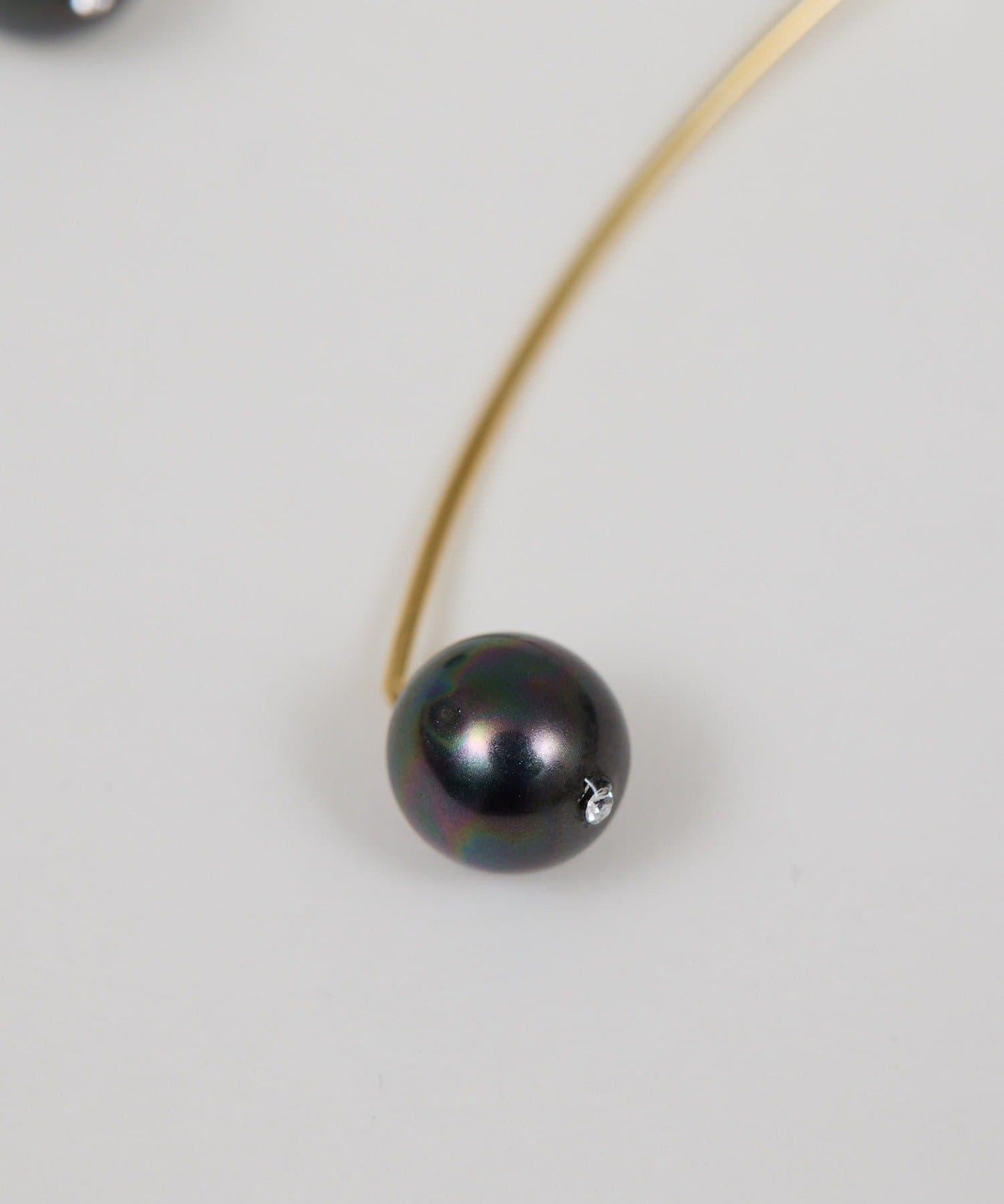 貝殼珍珠線條耳鉤耳環