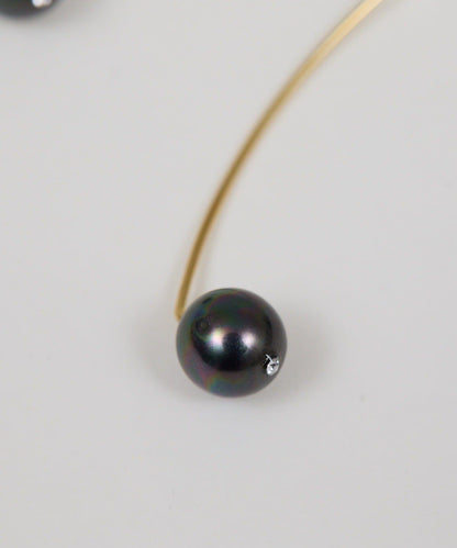 貝殼珍珠線條耳鉤耳環