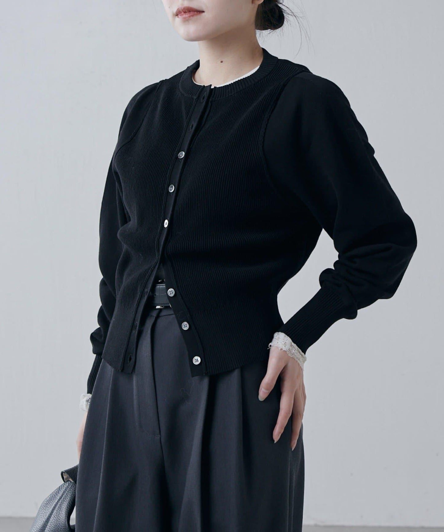 棉質合身針織開衫