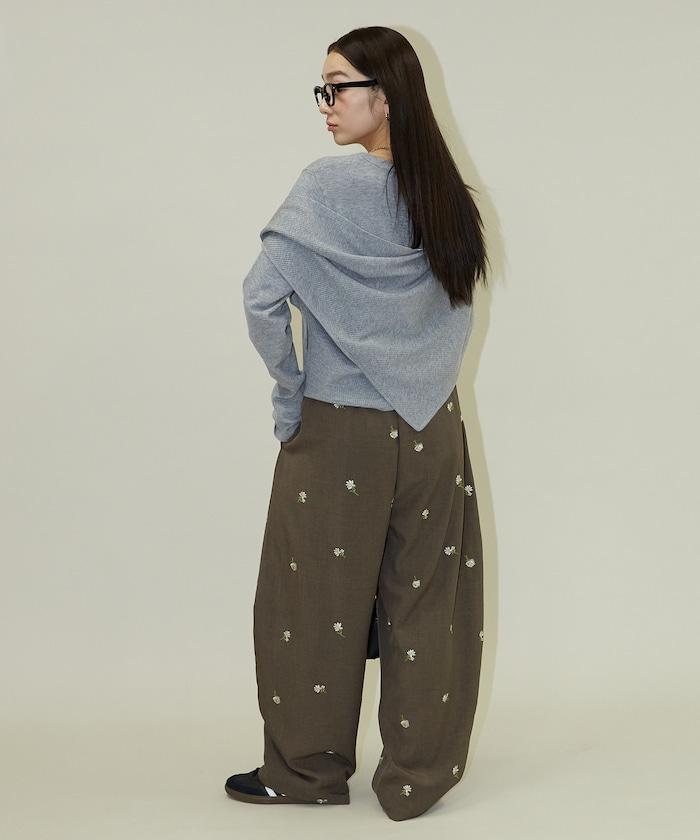 圍巾套裝 圓領 針織開衫