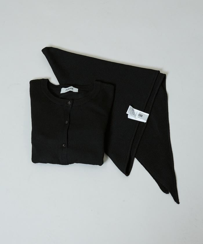 圍巾套裝 圓領 針織開衫