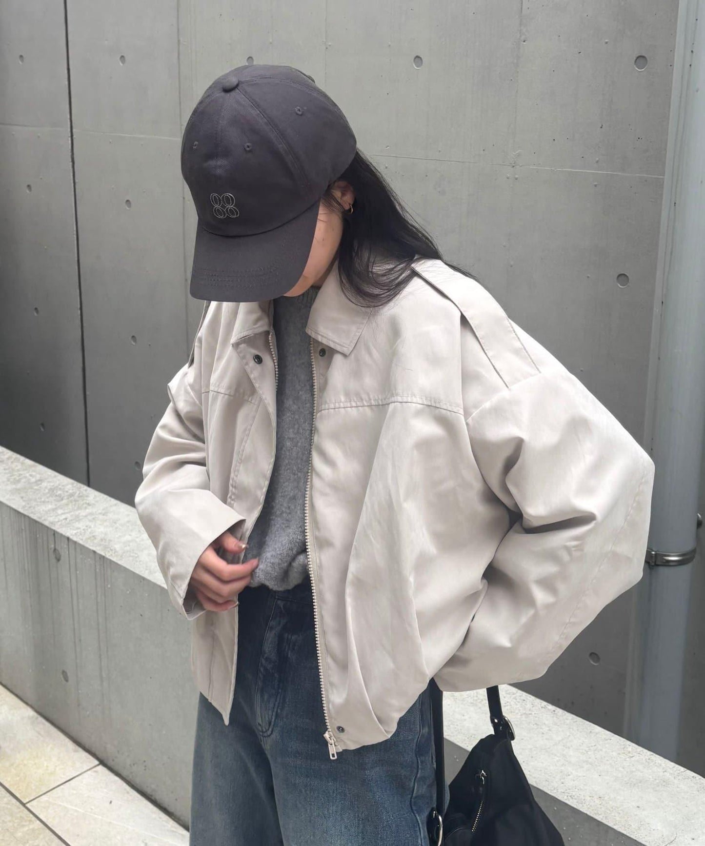 桃皮絨飛行夾克