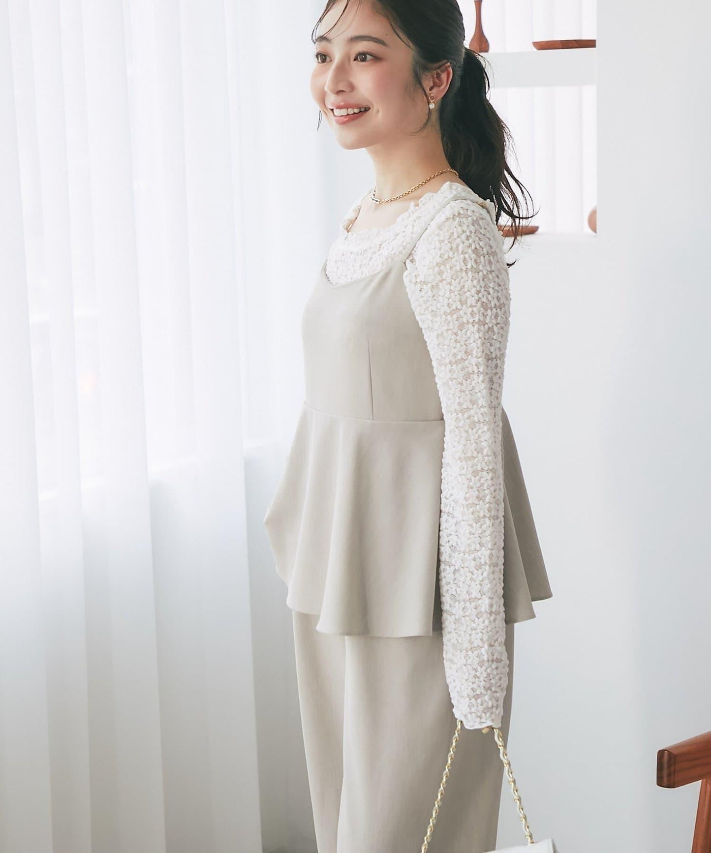 La boutique BonBon 荷葉邊吊帶連體褲