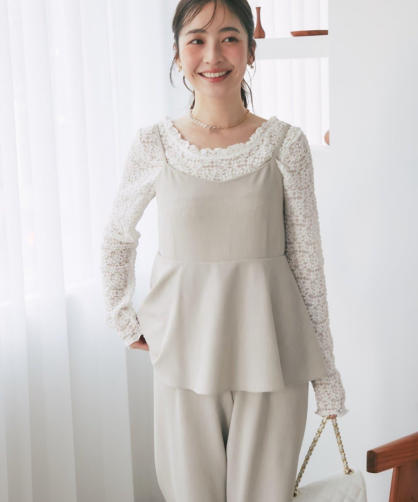 La boutique BonBon 荷葉邊吊帶連體褲