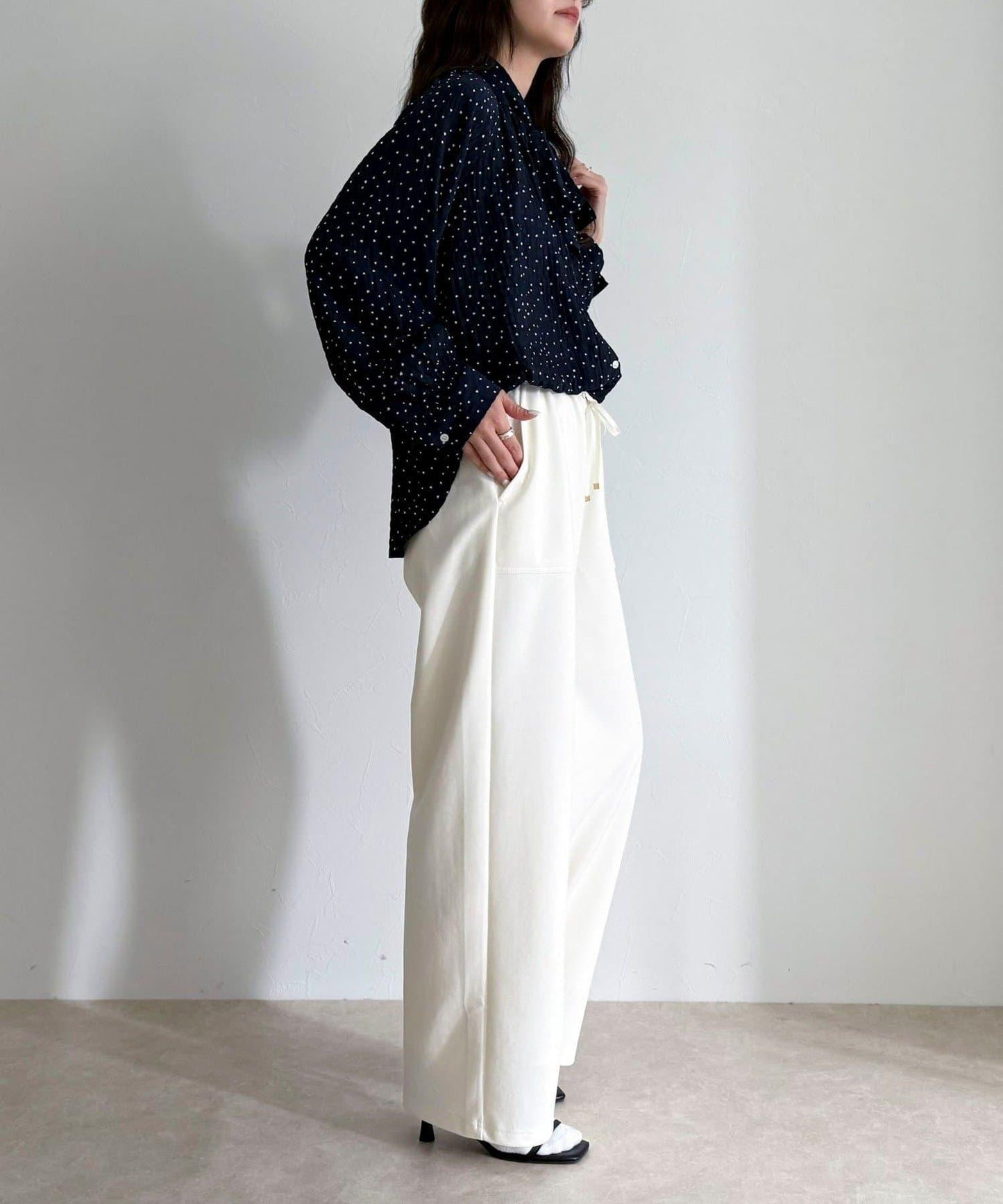 彈力針織 鬆緊腰 前貼袋 工裝褲