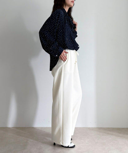 彈力針織 鬆緊腰 前貼袋 工裝褲