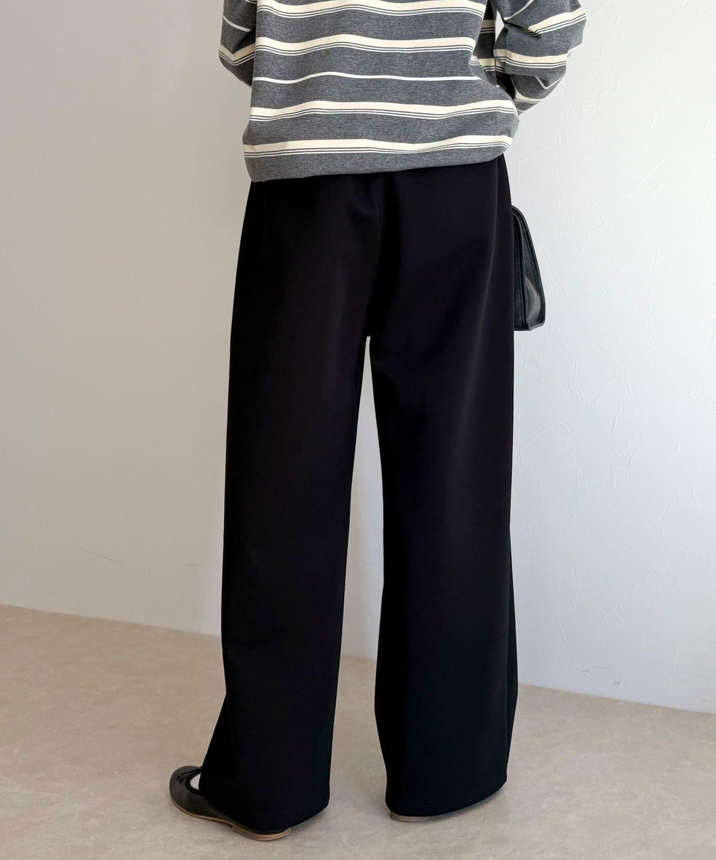 彈力針織 鬆緊腰 前貼袋 工裝褲