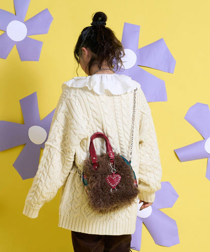 Me+Me 心形吊墜裝飾 毛絨 波士頓包