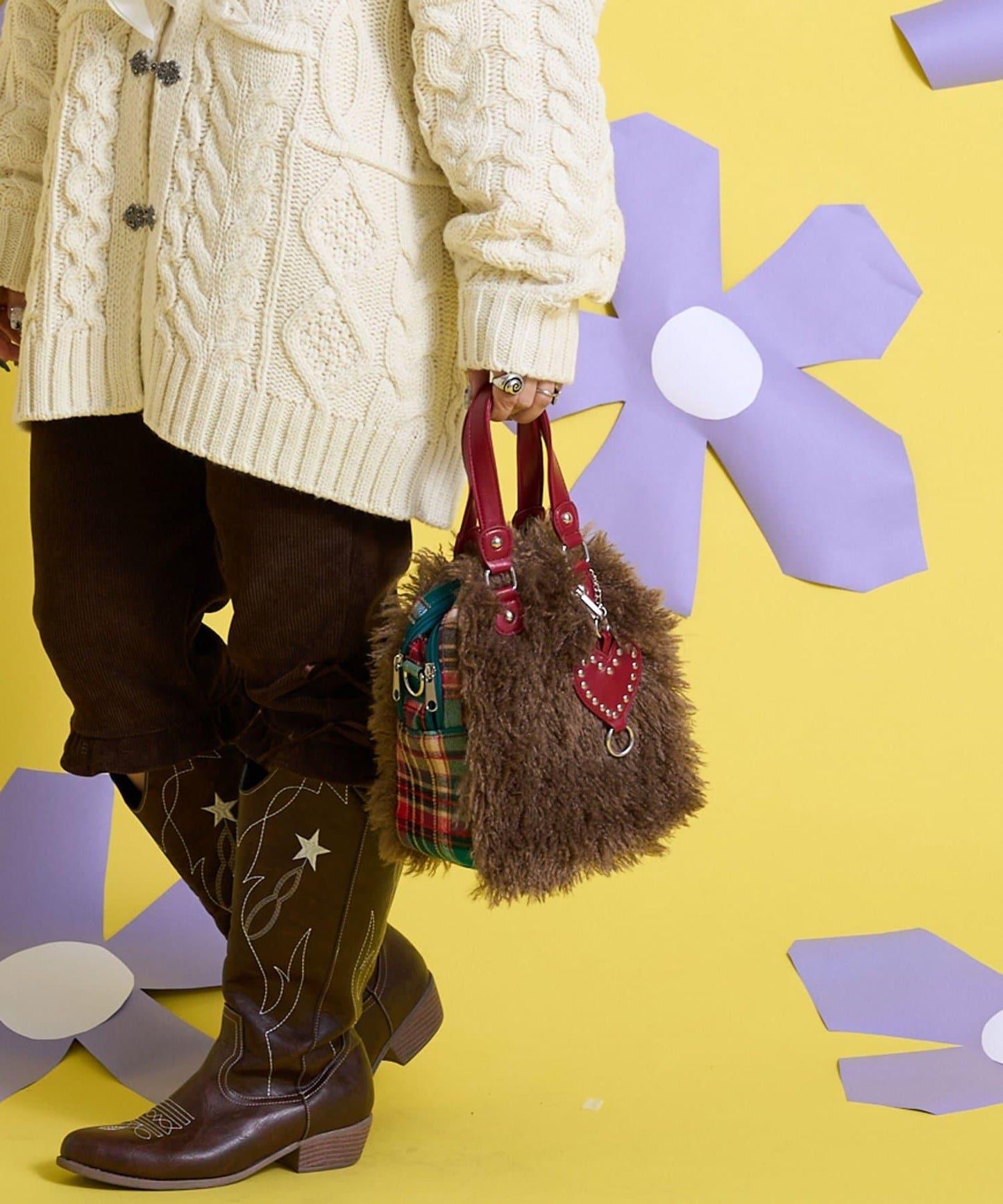 Me+Me 心形吊墜裝飾 毛絨 波士頓包