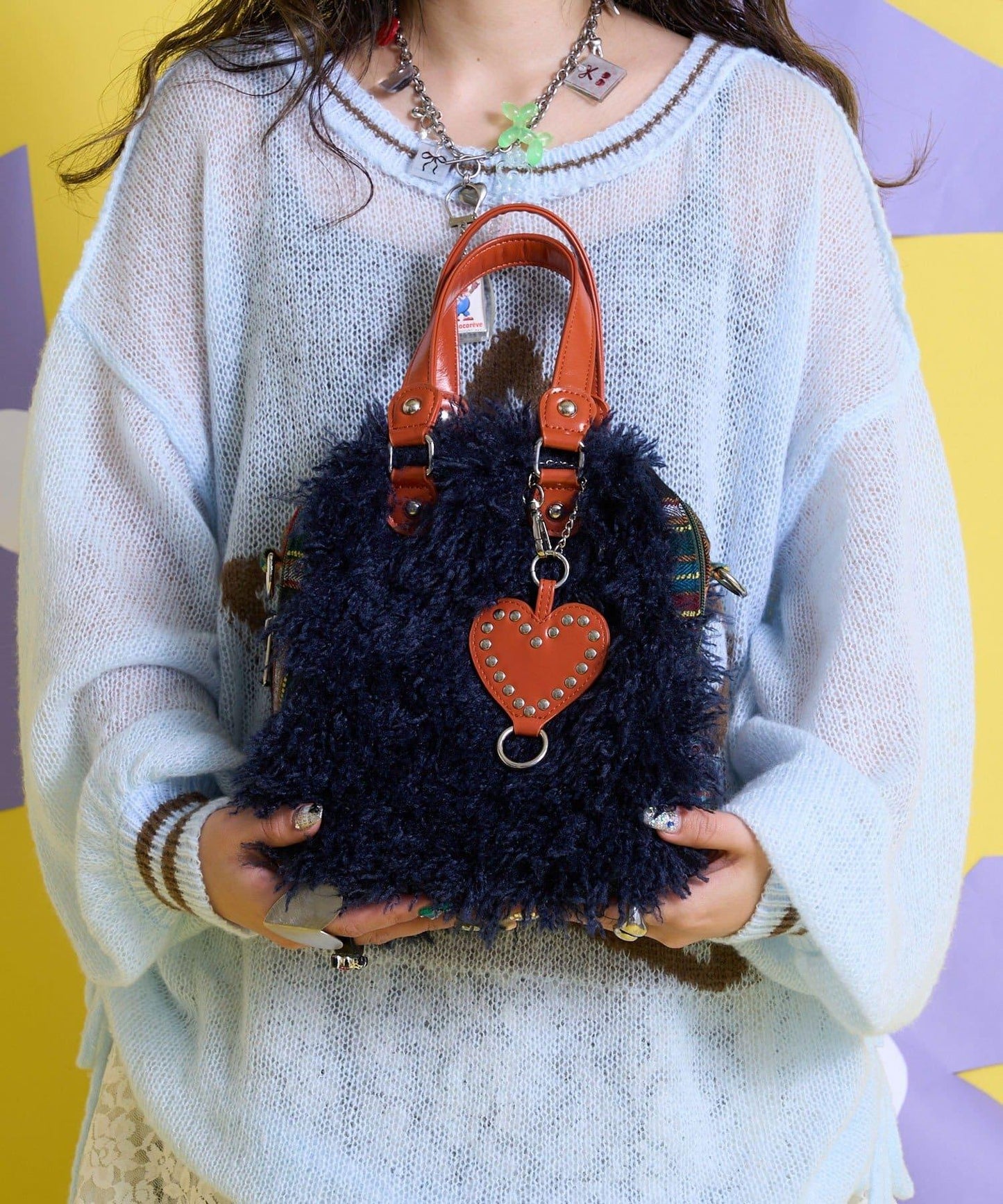 Me+Me 心形吊墜裝飾 毛絨 波士頓包