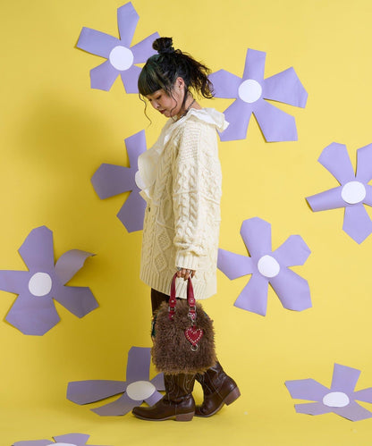 Me+Me 心形吊墜裝飾 毛絨 波士頓包