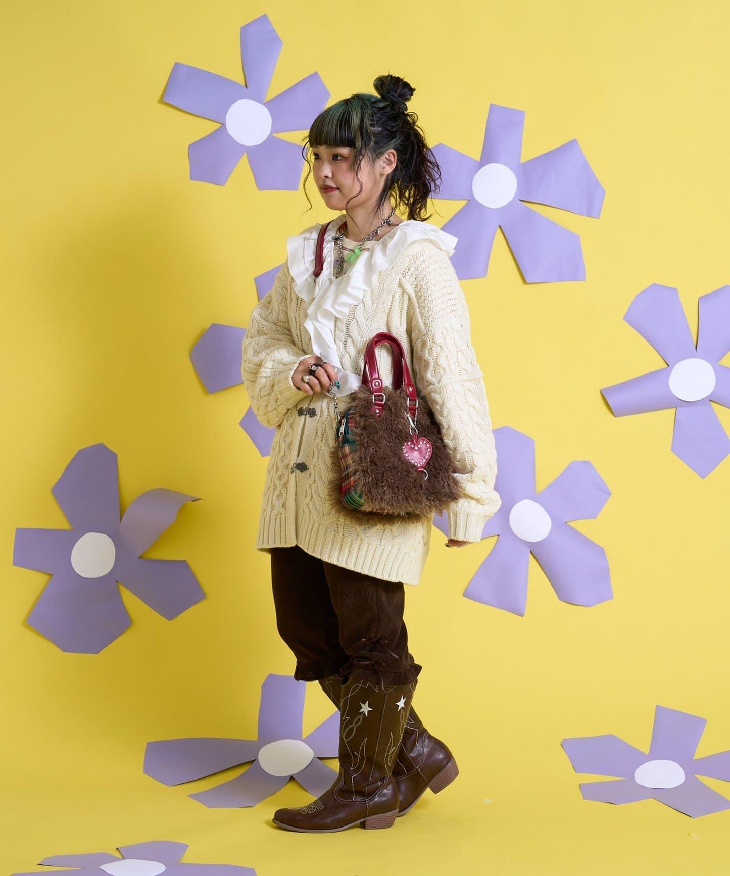 Me+Me 心形吊墜裝飾 毛絨 波士頓包