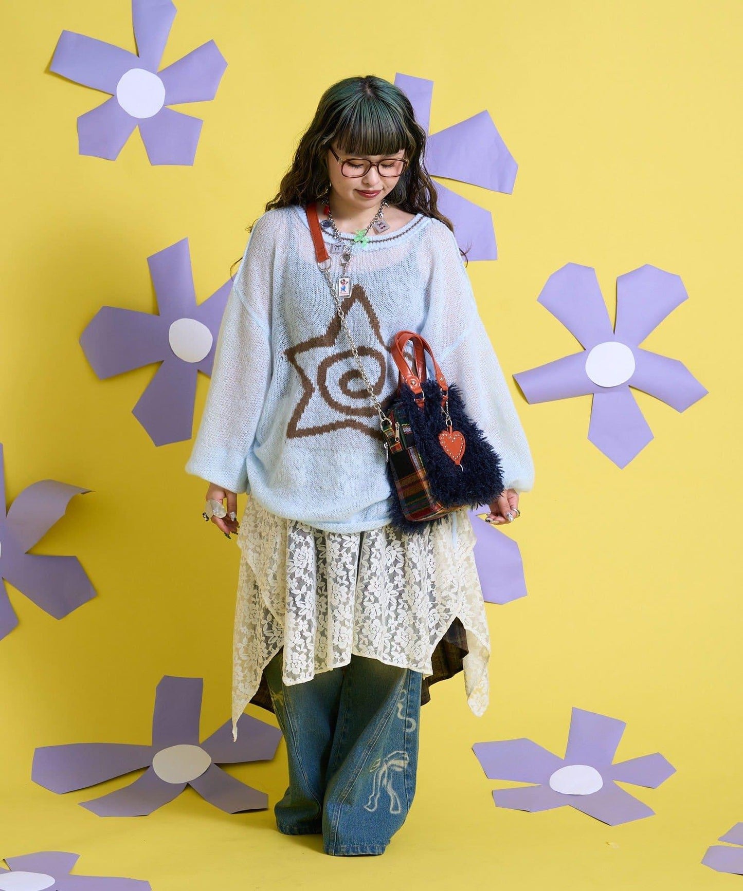 Me+Me 心形吊墜裝飾 毛絨 波士頓包