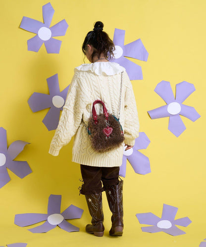 Me+Me 心形吊墜裝飾 毛絨 波士頓包