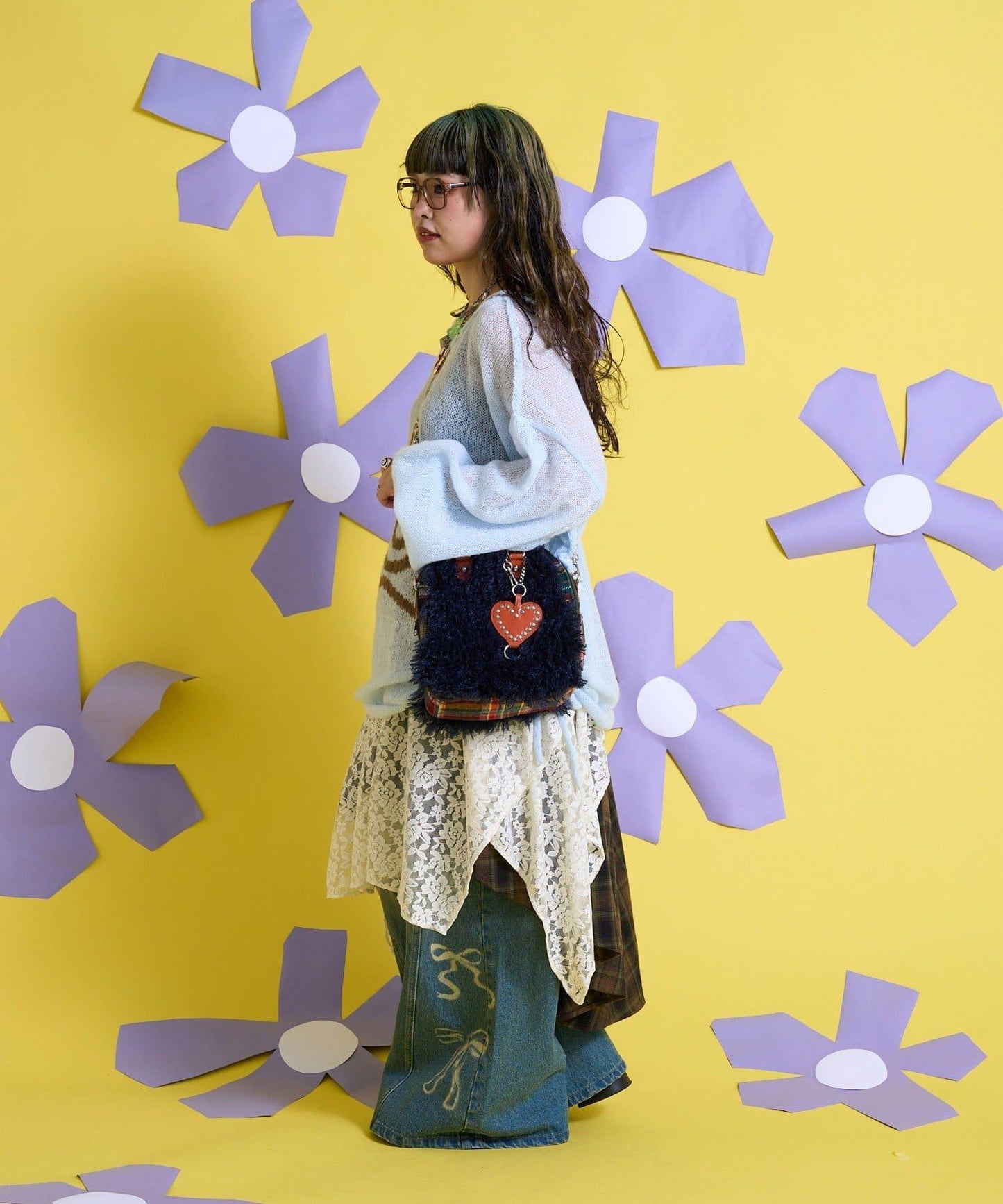 Me+Me 心形吊墜裝飾 毛絨 波士頓包