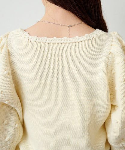 毛球裝飾 針織開衫