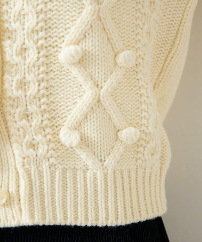 毛球裝飾 針織開衫